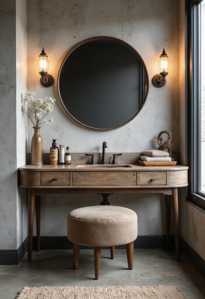 25 Dressing Table with Storage Ideas That Look Elegant 21 25 Dressing Table with Storage Ideas That Look Elegant - 21. Elegant Industrial-Style Vanity