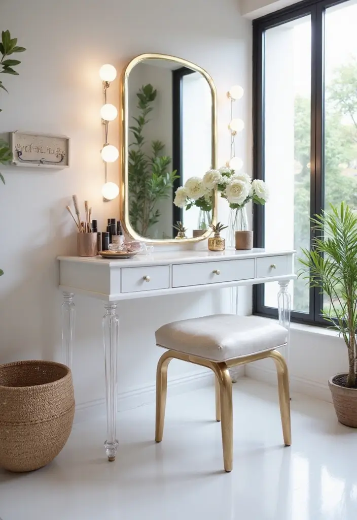 25 Dressing Table with Storage Ideas That Look Elegant 24 25 Dressing Table with Storage Ideas That Look Elegant - 24. Elegant Acrylic Dressing Table