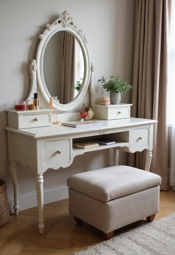 25 Dressing Table with Storage Ideas That Look Elegant 8 25 Dressing Table with Storage Ideas That Look Elegant - 8. Ottoman with Hidden Storage