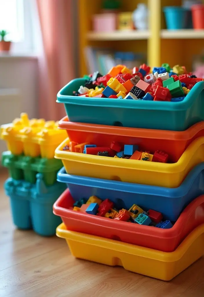 25 Lego Storage Ideas Parents Will Thank You For - 20. Bin Organizers: Stack it Up