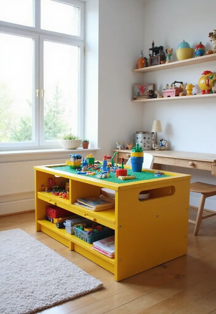 25 Lego Storage Ideas Parents Will Thank You For - 4. Lego Table with Storage: Play and Organize