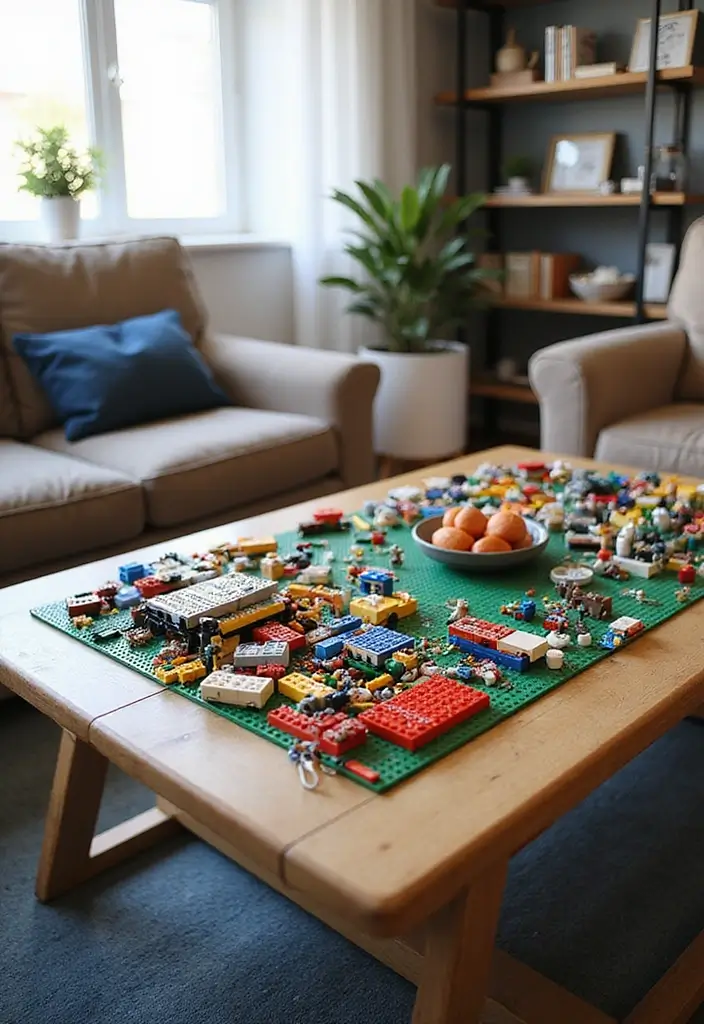 25 Lego Storage Ideas Parents Will Thank You For - 8. LEGO-Compatible Baseplates as Tabletop Decor
