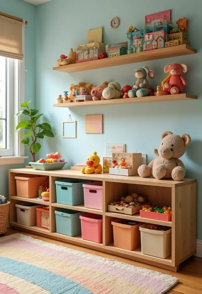 25 Playroom Storage Ideas to Keep Toys Organized - 17. Toy Rotation Systems for Engaged Play