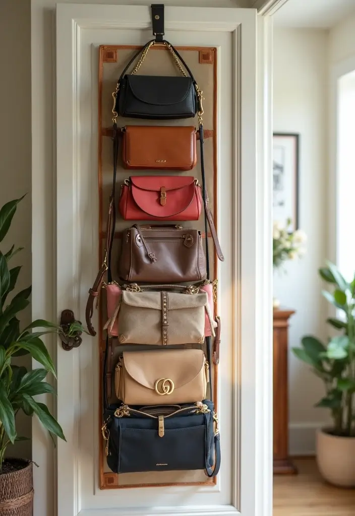 25 Purse Storage Ideas Every Fashion Lover Needs - 13. Hanging Shoe Organizers