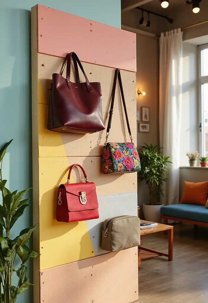 25 Purse Storage Ideas Every Fashion Lover Needs - 16. Pegboard Displays