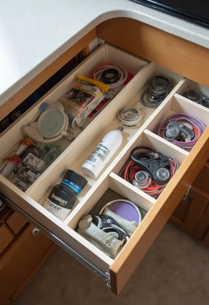 25 RV Storage Ideas That Make Traveling Easier - 11. Drawer Organizers