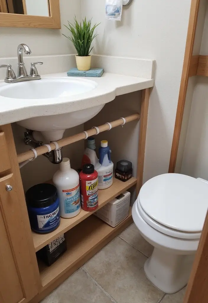 25 RV Storage Ideas That Make Traveling Easier - 16. Consider Using a Tension Rod