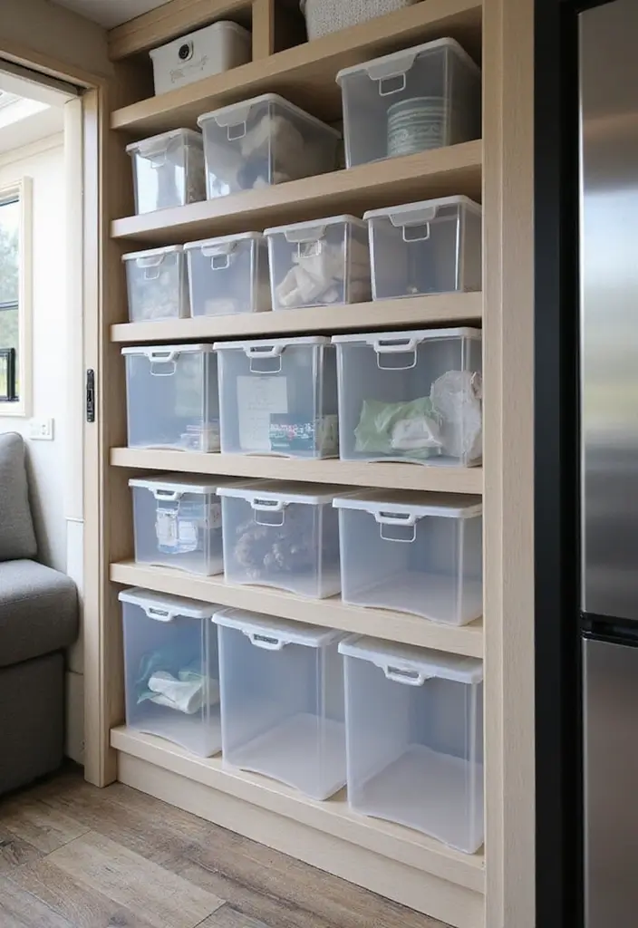 25 RV Storage Ideas That Make Traveling Easier - 17. Use Transparent Storage Solutions