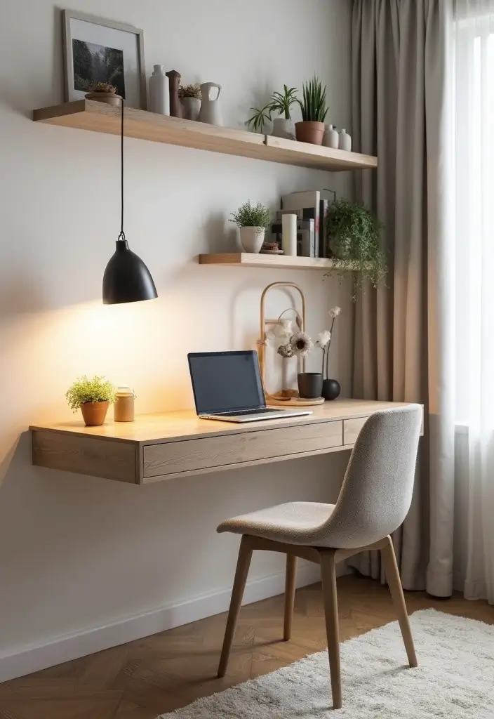 25 Small Bedroom Organization Ideas That Feel Spacious - 13. Floating Desks