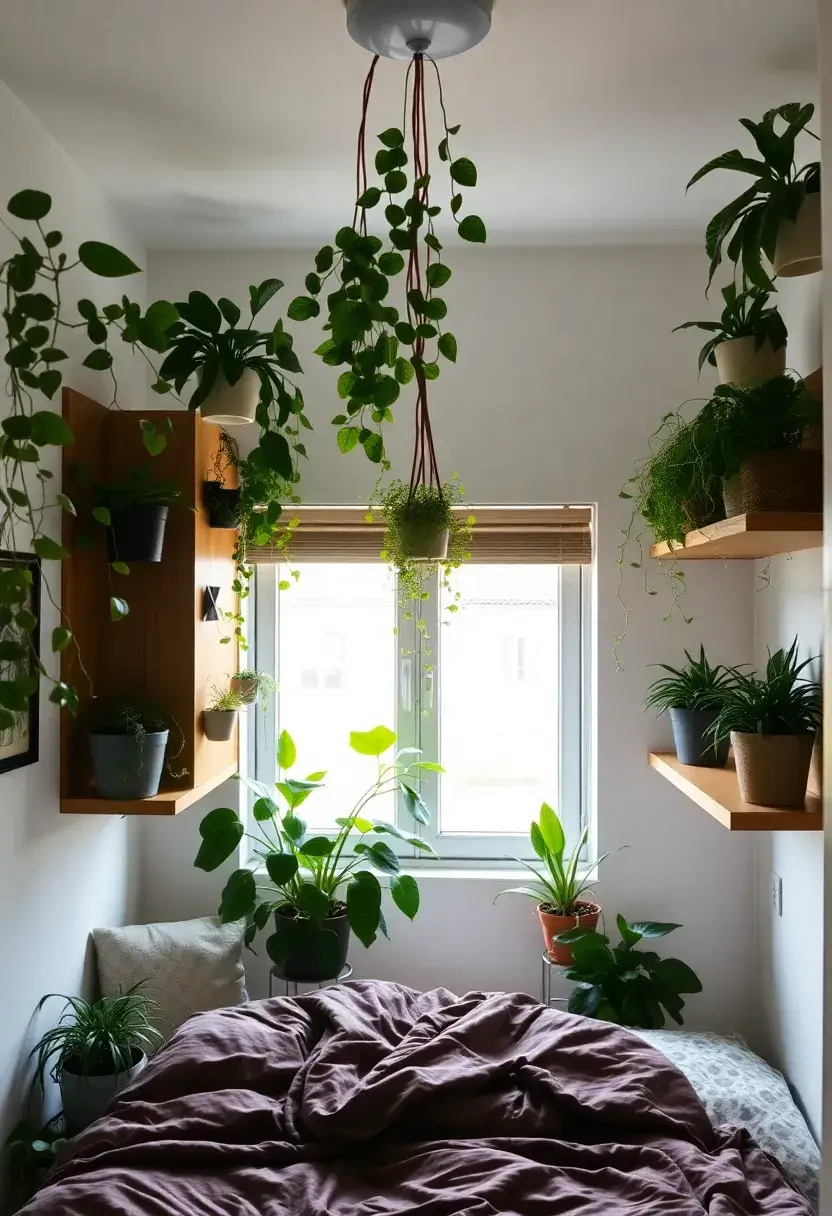 25 Small Bedroom Organization Ideas That Feel Spacious - 20. Go Green with Plants