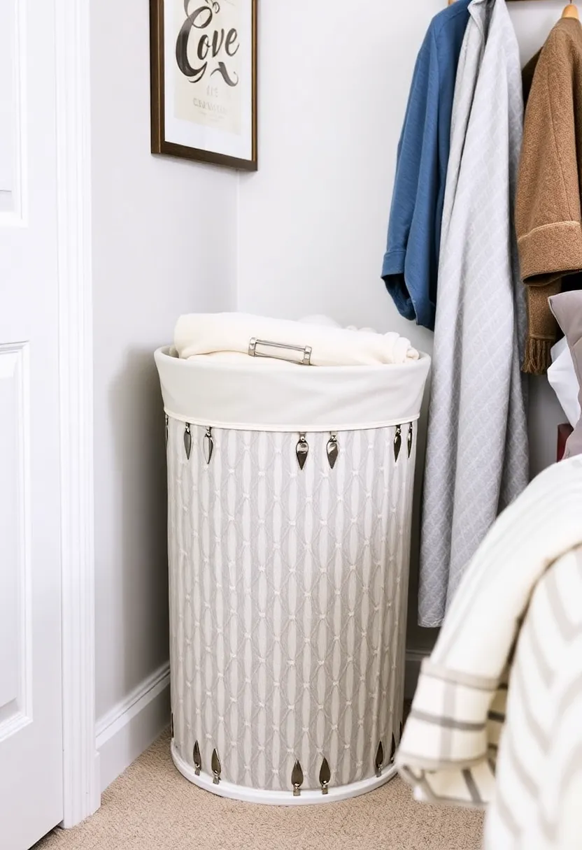 25 Small Bedroom Organization Ideas That Feel Spacious - 22. Tidy Up with a Laundry Hamper