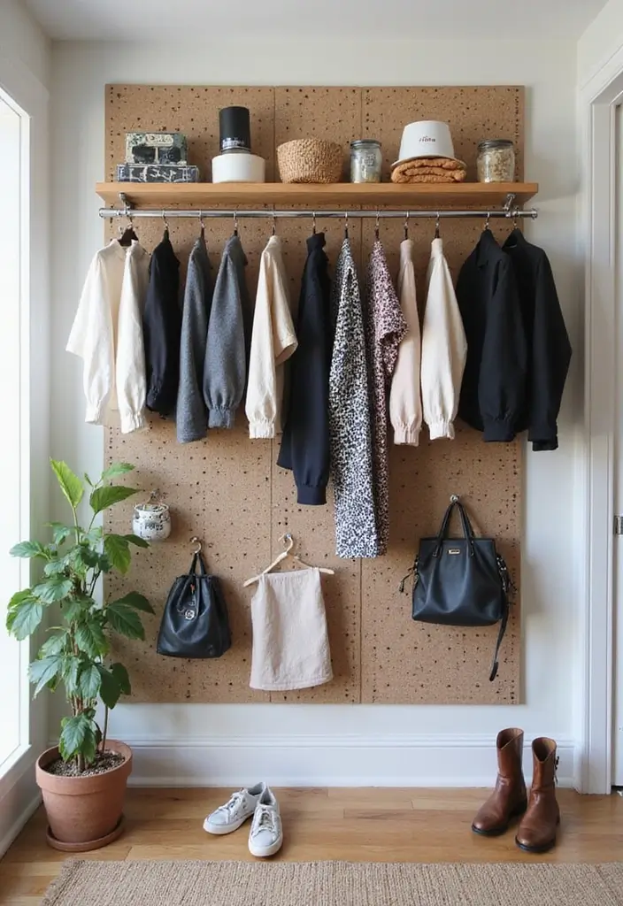 25 Small Room Clothes Storage Ideas That Fit Anywhere - 20. Pegboard Wall Organizer