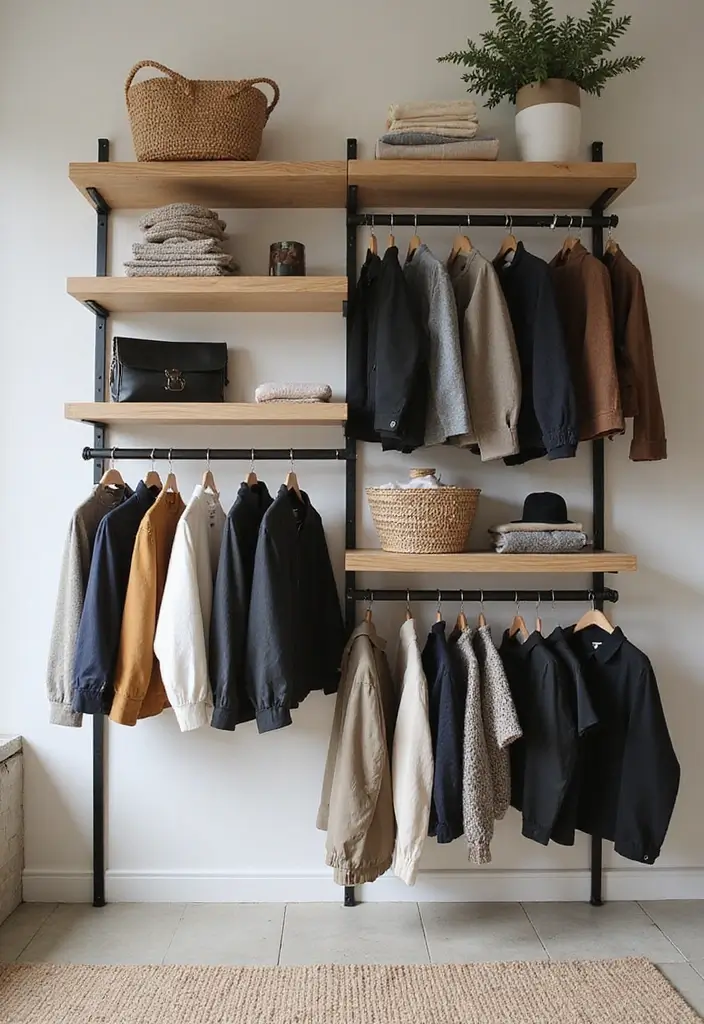 25 Small Room Clothes Storage Ideas That Fit Anywhere - 3. Wall-Mounted Shelves