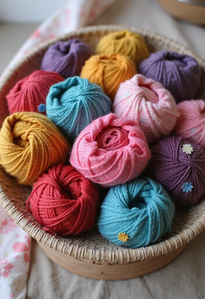 25 Yarn Storage Ideas for Craft Lovers - 12. Fabric Scraps Storage