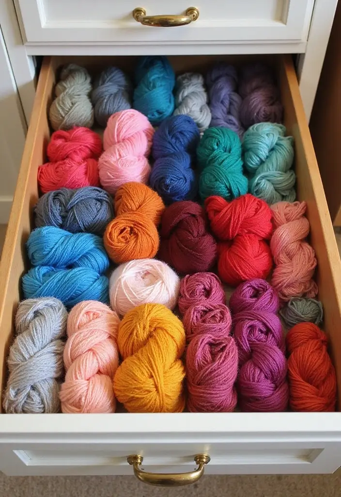 25 Yarn Storage Ideas for Craft Lovers - 17. Drawer Organizers