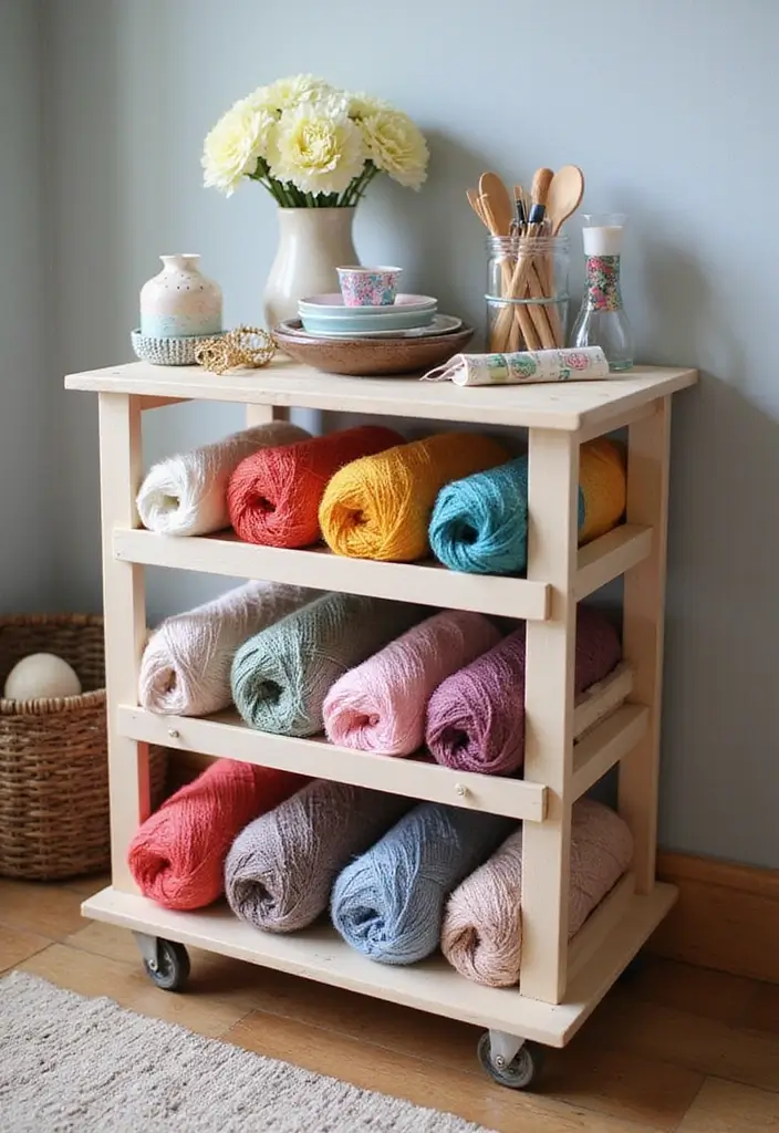 25 Yarn Storage Ideas for Craft Lovers - 20. DIY Yarn Cart