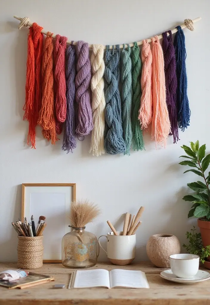 25 Yarn Storage Ideas for Craft Lovers - 23. Tapestry Wall Hangings