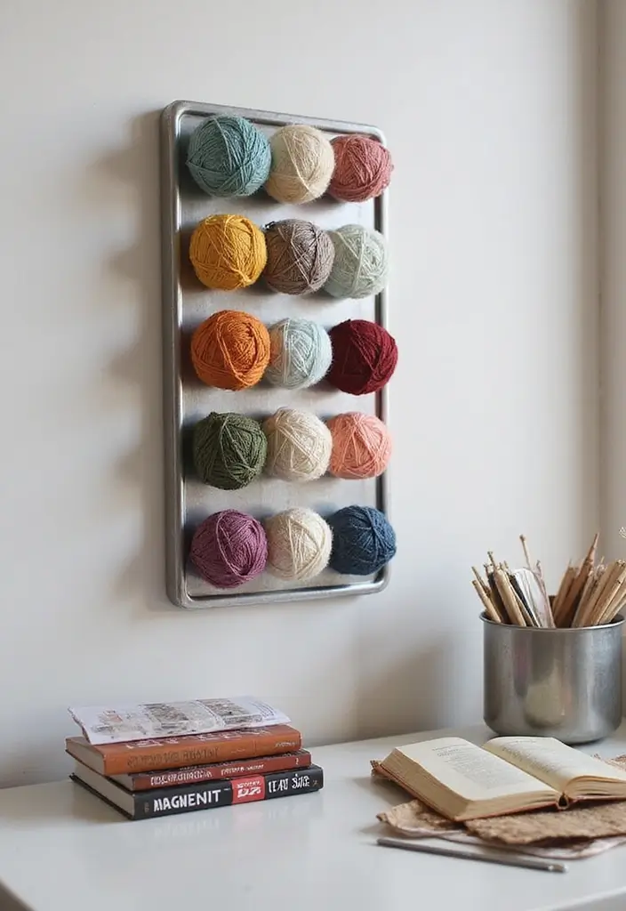 25 Yarn Storage Ideas for Craft Lovers - 5. Magnetic Yarn Dispenser