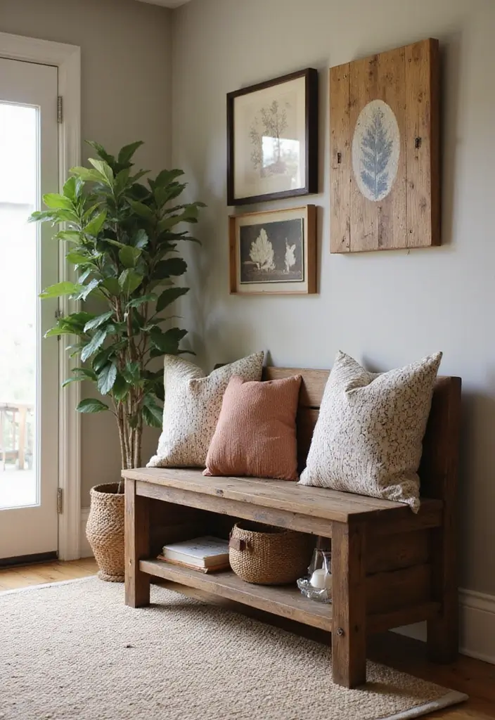 27 Entryway Bench Storage Ideas That Save Space 1 27 Entryway Bench Storage Ideas That Save Space - 1. Rustic Wooden Bench with Hidden Compartment