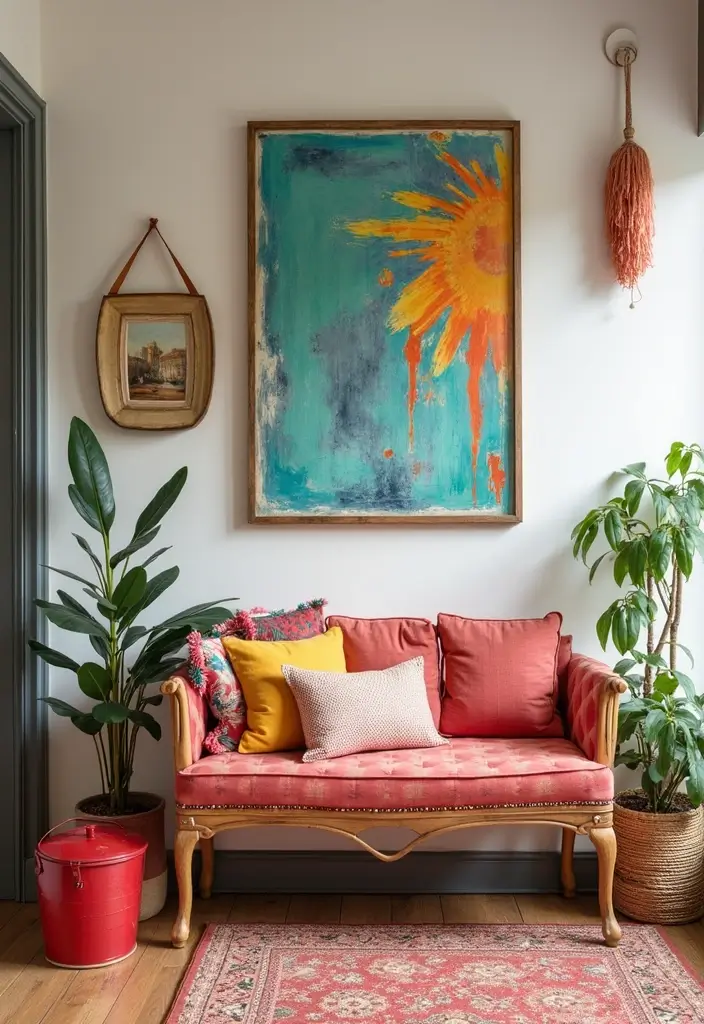 27 Entryway Bench Storage Ideas That Save Space 14 27 Entryway Bench Storage Ideas That Save Space - 14. Colorful Entryway Bench with Storage