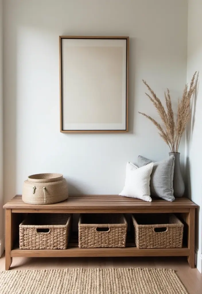 27 Entryway Bench Storage Ideas That Save Space 20 27 Entryway Bench Storage Ideas That Save Space - 20. Bench with a Slatted Design