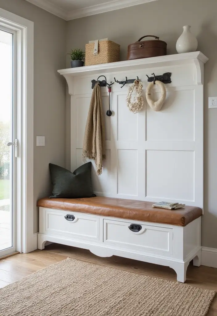27 Entryway Bench Storage Ideas That Save Space 7 27 Entryway Bench Storage Ideas That Save Space - 7. Bench with Built-in Drawers