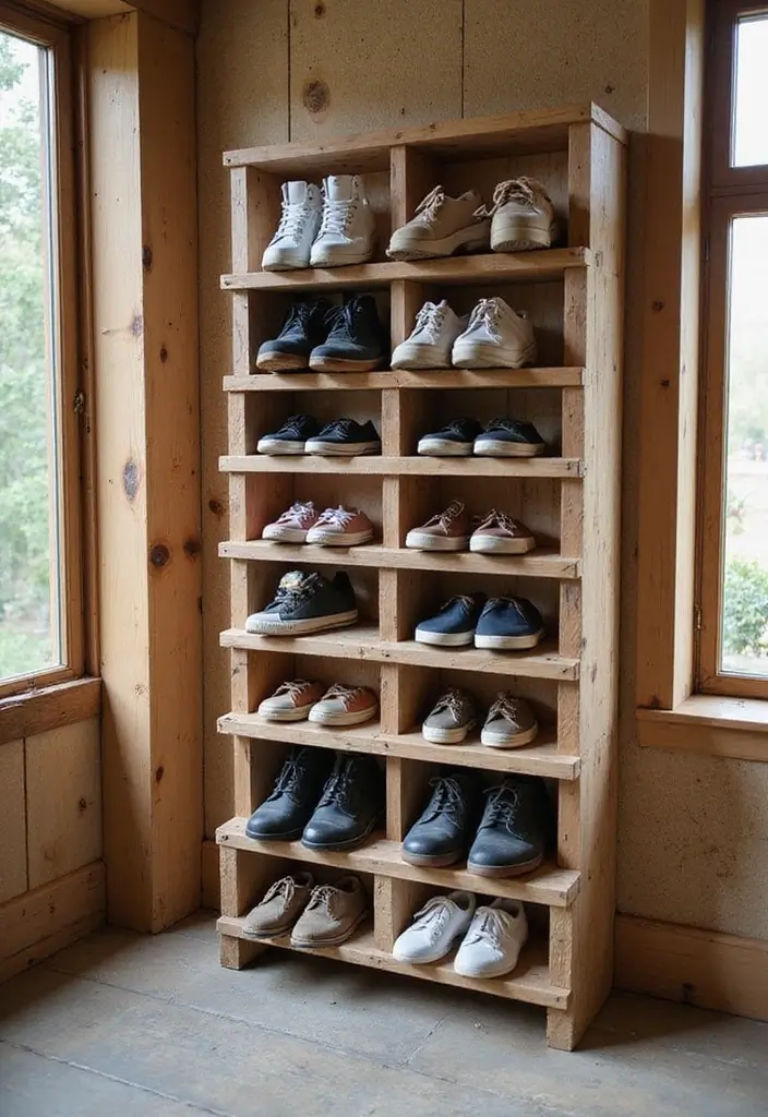 27 Entryway Shoe Storage Ideas That Save Space 11 27 Entryway Shoe Storage Ideas That Save Space - 11. DIY Pallet Shoe Storage