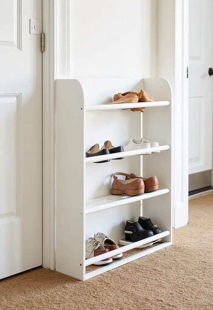 27 Entryway Shoe Storage Ideas That Save Space 12 27 Entryway Shoe Storage Ideas That Save Space - 12. Foldable Shoe Rack