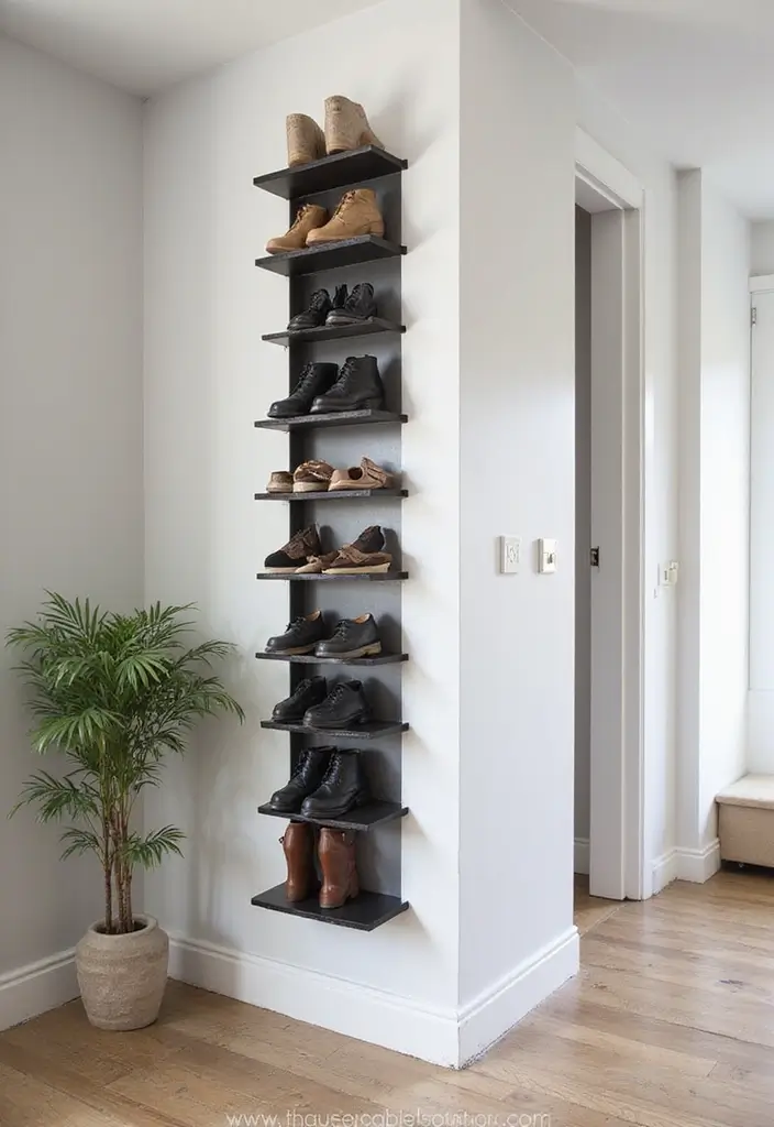 27 Entryway Shoe Storage Ideas That Save Space 23 27 Entryway Shoe Storage Ideas That Save Space - 23. Magnetic Shoe Rack