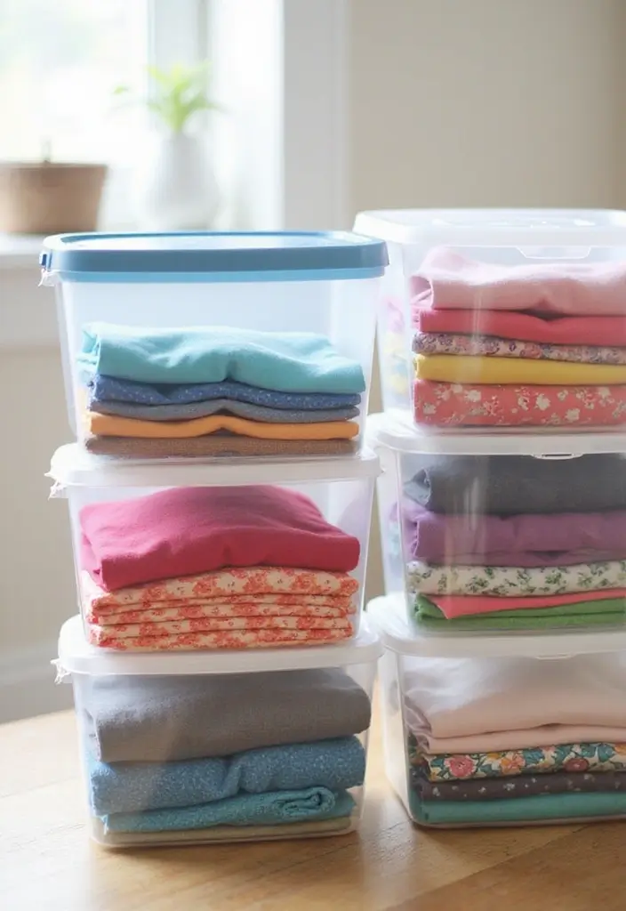 27 Fabric Storage Ideas for Sewing and Crafts 1 27 Fabric Storage Ideas for Sewing and Crafts - 1. Clear Plastic Bins