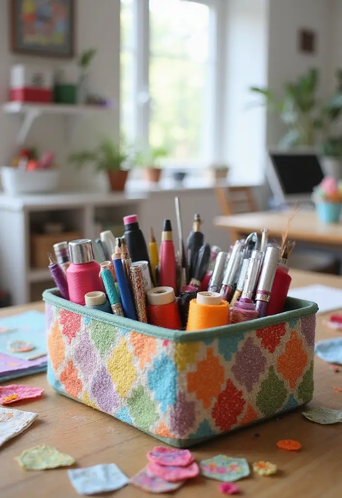 27 Fabric Storage Ideas for Sewing and Crafts 17 27 Fabric Storage Ideas for Sewing and Crafts - 17. Craft Supply Caddy
