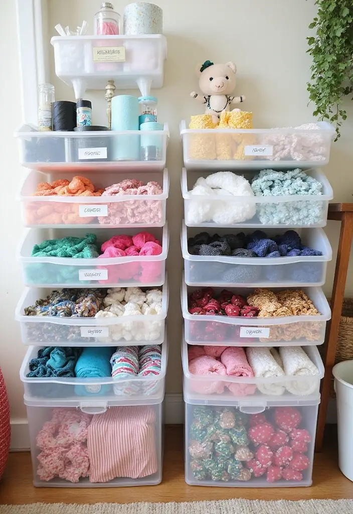 27 Fabric Storage Ideas for Sewing and Crafts 20 27 Fabric Storage Ideas for Sewing and Crafts - 20. Fabric Sorting Bins