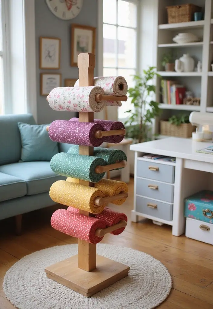 27 Fabric Storage Ideas for Sewing and Crafts 26 27 Fabric Storage Ideas for Sewing and Crafts - 26. Fabric Roll Holders