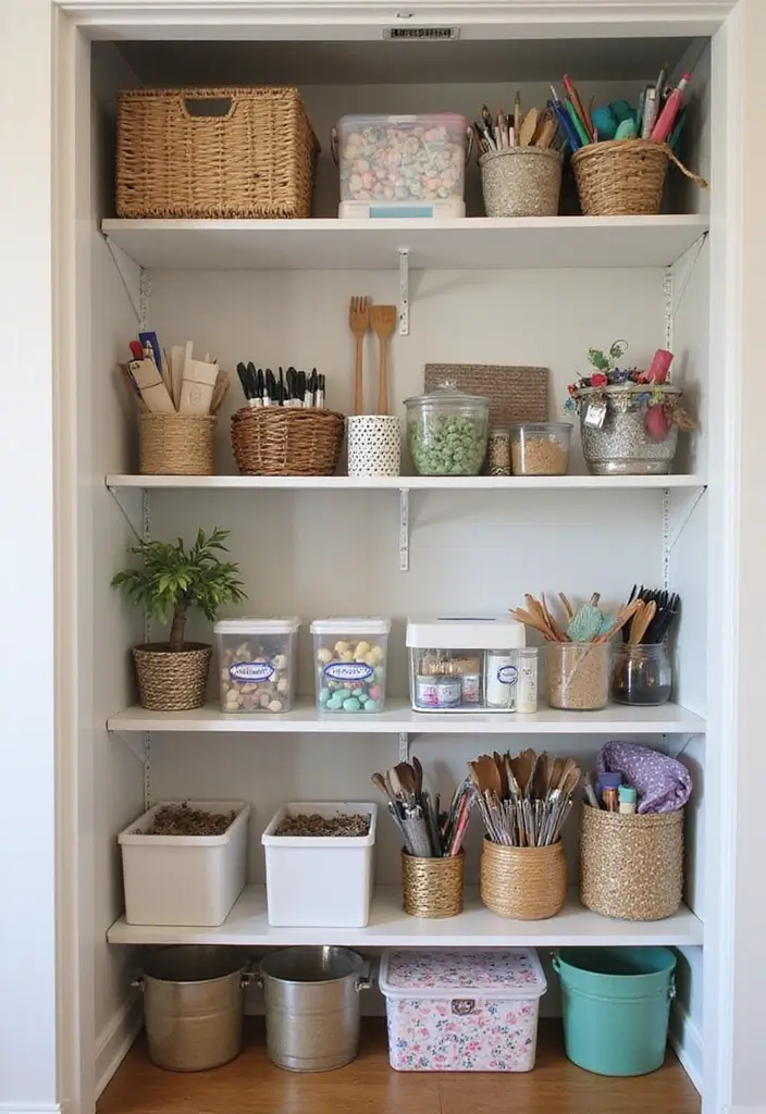 27 Fabric Storage Ideas for Sewing and Crafts 27 27 Fabric Storage Ideas for Sewing and Crafts - 27. Craft Closet Makeover