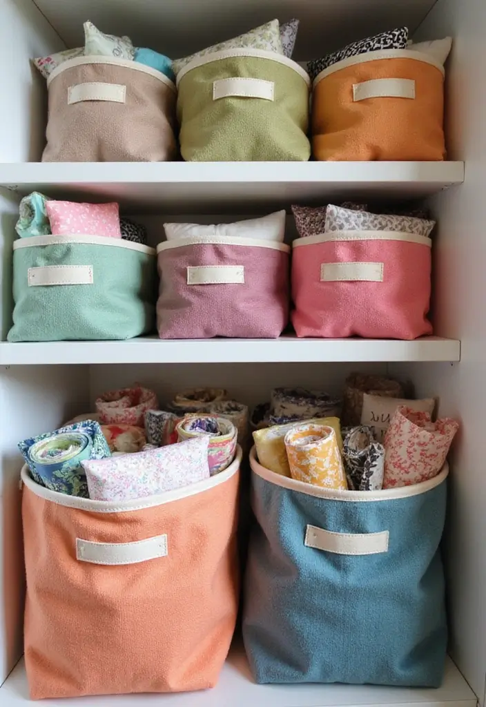 27 Fabric Storage Ideas for Sewing and Crafts 8 27 Fabric Storage Ideas for Sewing and Crafts - 8. Canvas Storage Bags