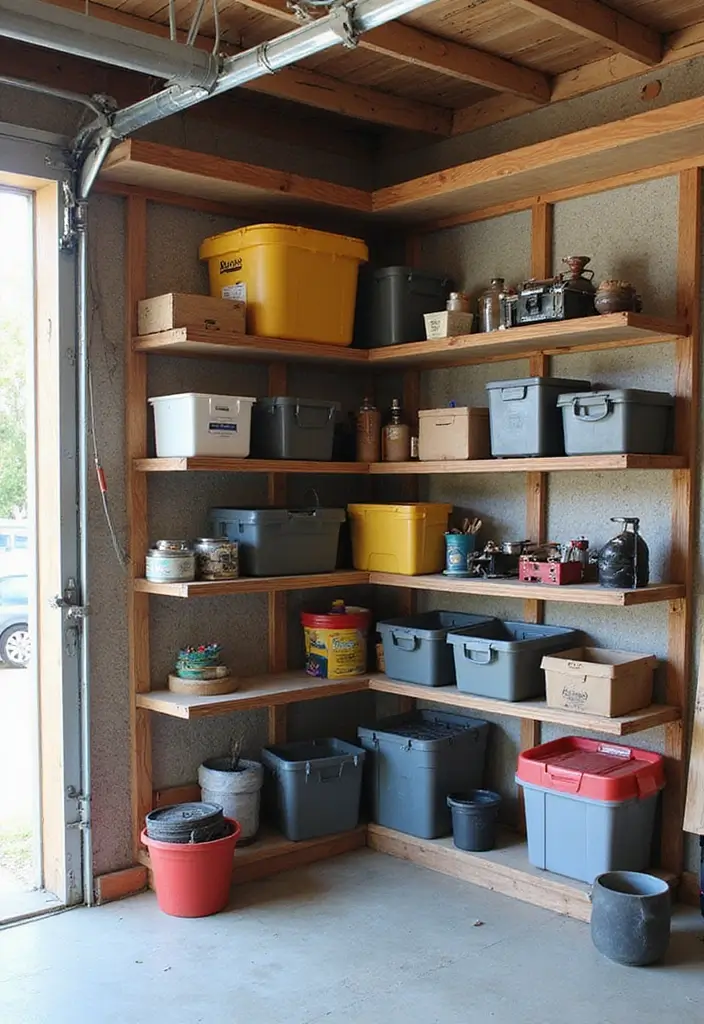 27 Garage Storage Ideas for a Clutter-Free Home 13 27 Garage Storage Ideas for a Clutter-Free Home - 13. Corner Shelving Units