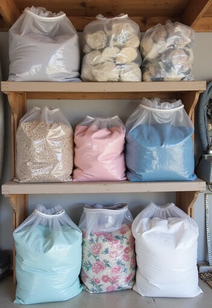 27 Garage Storage Ideas for a Clutter-Free Home 14 27 Garage Storage Ideas for a Clutter-Free Home - 14. Clear Plastic Bags for Seasonal Items