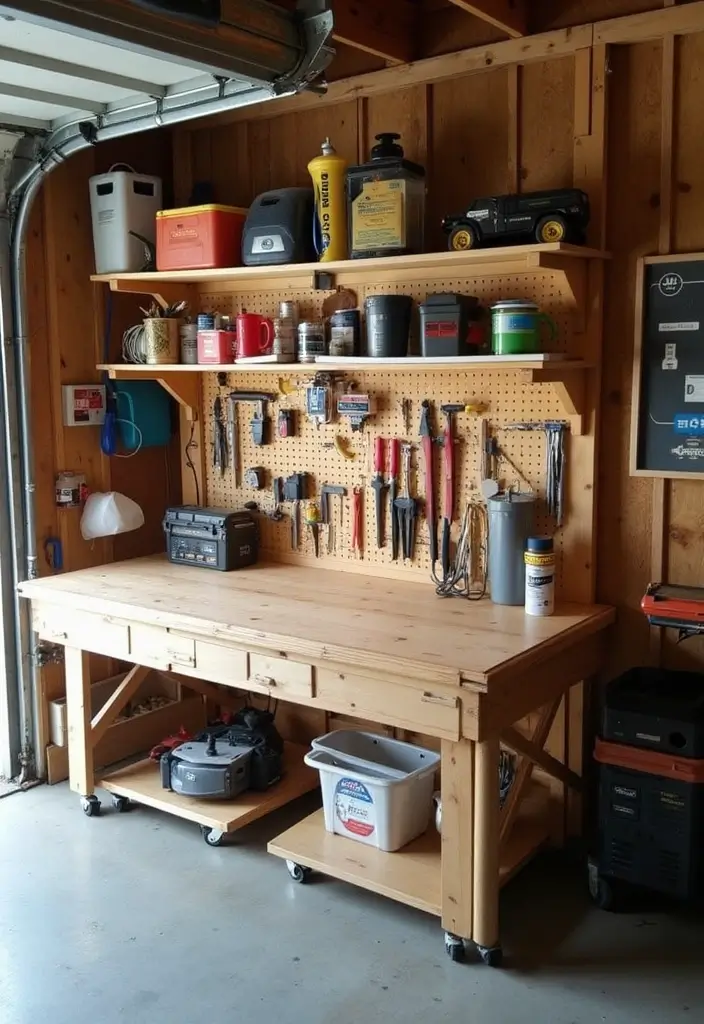 27 Garage Storage Ideas for a Clutter-Free Home 9 27 Garage Storage Ideas for a Clutter-Free Home - 9. Foldable Workbench