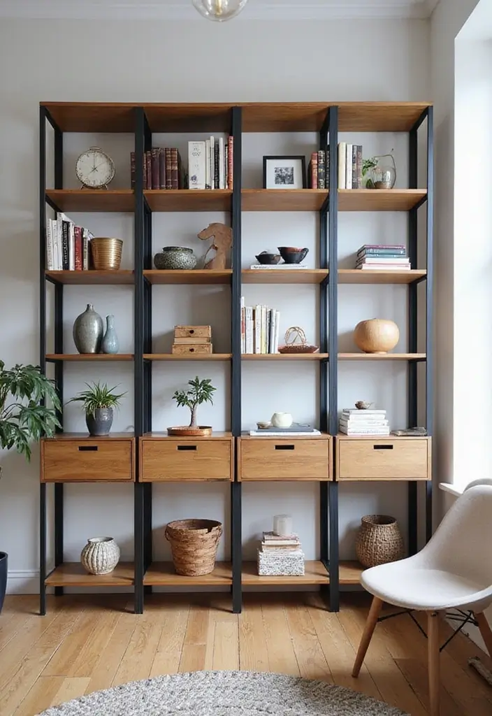 27 IKEA Storage Hacks That Change Everything - 3. BILLY Bookcase as a Room Divider