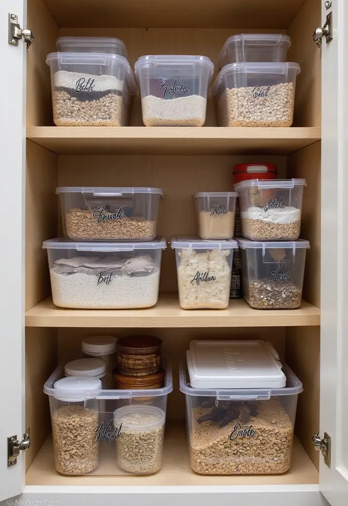 27 Kitchen Cabinet Organization Ideas That Make Cooking Easier - 13. Utilize Clear Bins for Small Items