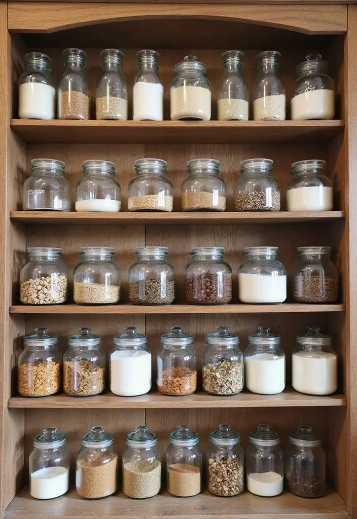 27 Kitchen Cabinet Organization Ideas That Make Cooking Easier - 14. Repurpose Glass Jars