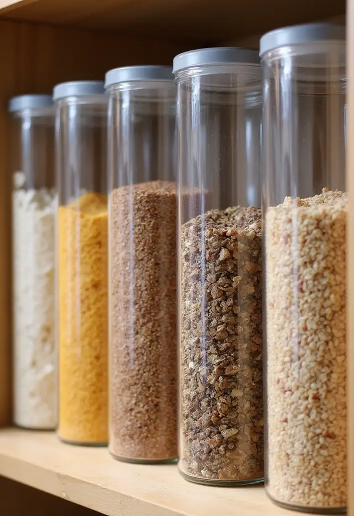 27 Kitchen Cabinet Organization Ideas That Make Cooking Easier - 6. Clear Storage Containers