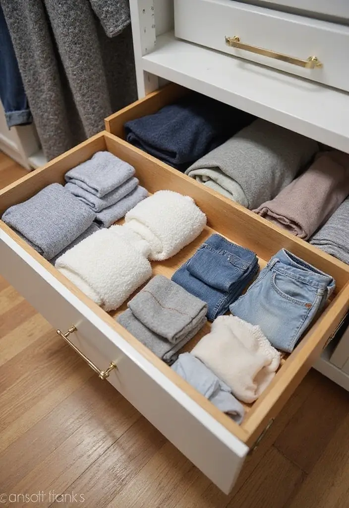 27 Small Closet Organization Ideas That Actually Work - 7. Use Drawer Dividers