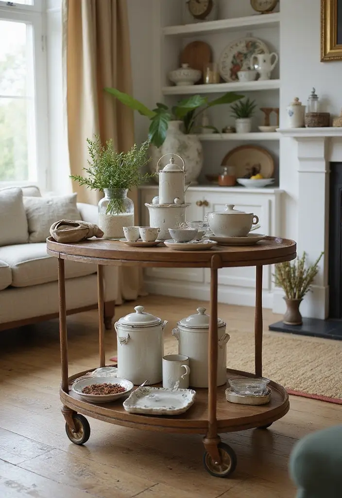 27 Tea Organization Ideas for Every Tea Lover - 12. Tea Trolley for Mobility