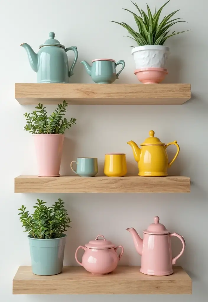 27 Tea Organization Ideas for Every Tea Lover - 9. Floating Shelves for Tea Display
