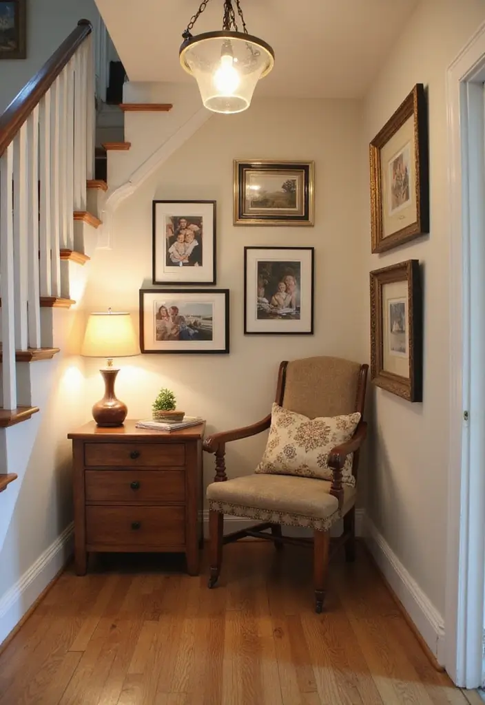 27 Under Stairs Storage Ideas That Maximize Every Inch - 27. Family Photo Gallery