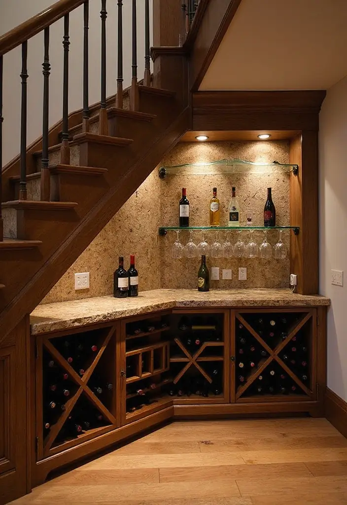 27 Under Stairs Storage Ideas That Maximize Every Inch - 5. Wine Rack