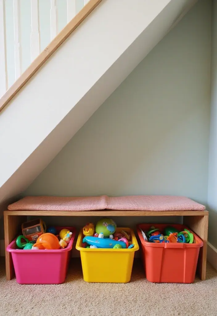 27 Under Stairs Storage Ideas That Maximize Every Inch - 6. Toy Storage for Kids