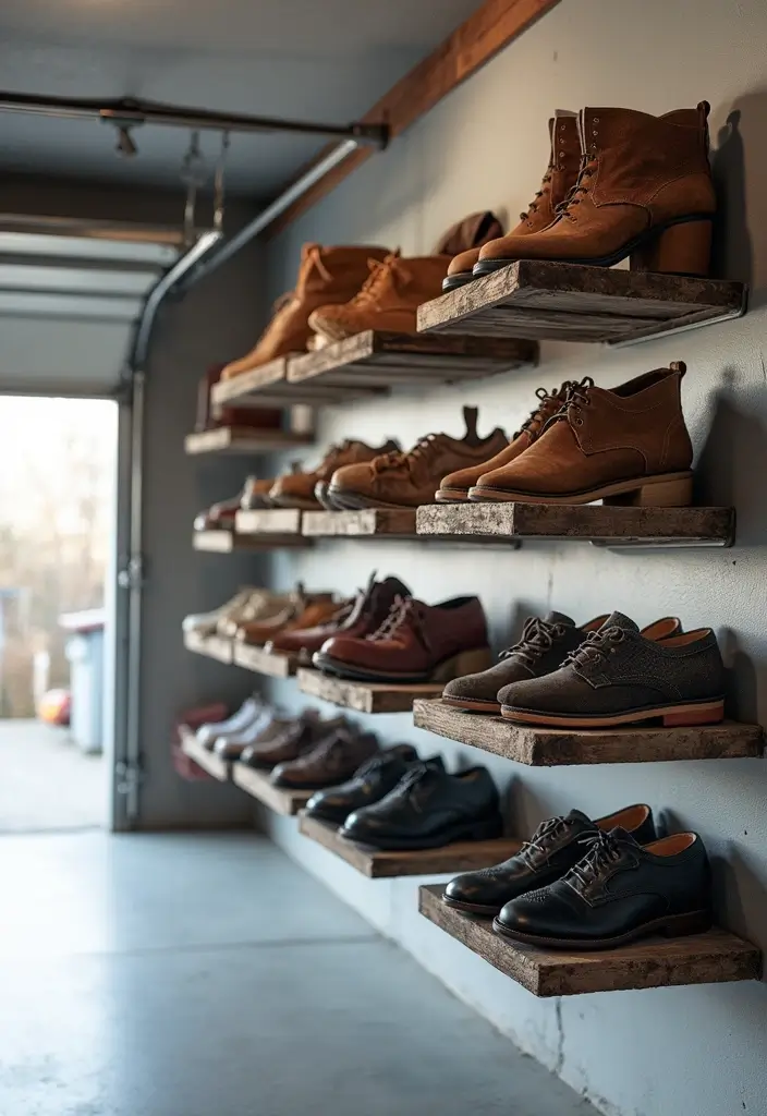 28 Garage Shoe Storage Ideas for a Clean Space - 12. Wall-Mounted Shoe Containers