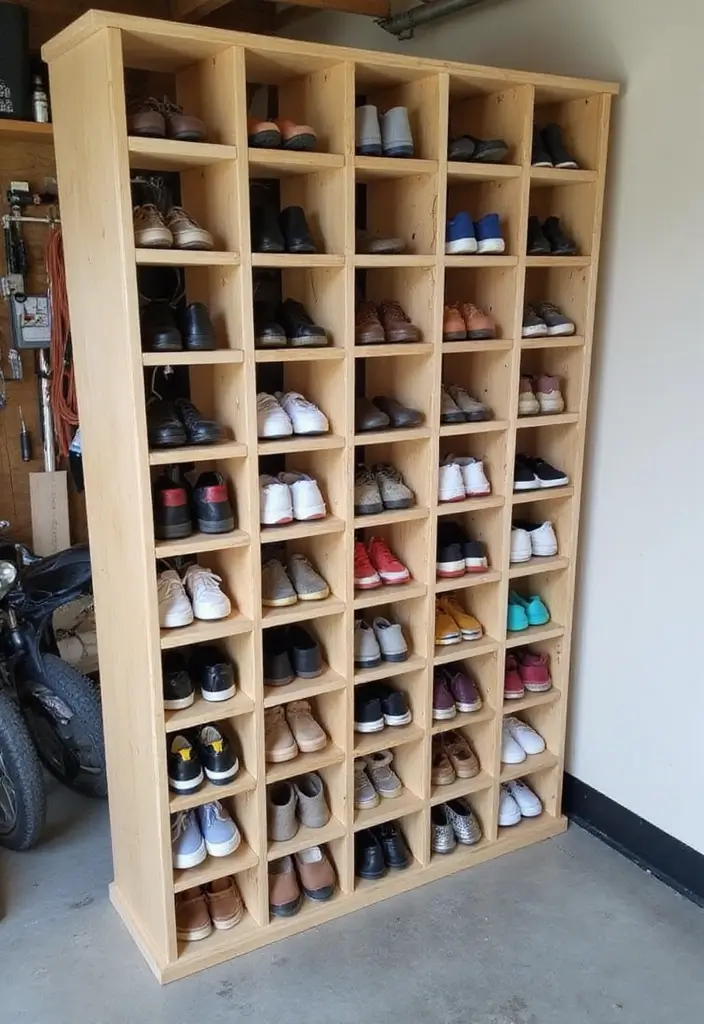 28 Garage Shoe Storage Ideas for a Clean Space - 23. DIY Shoe Cubbies